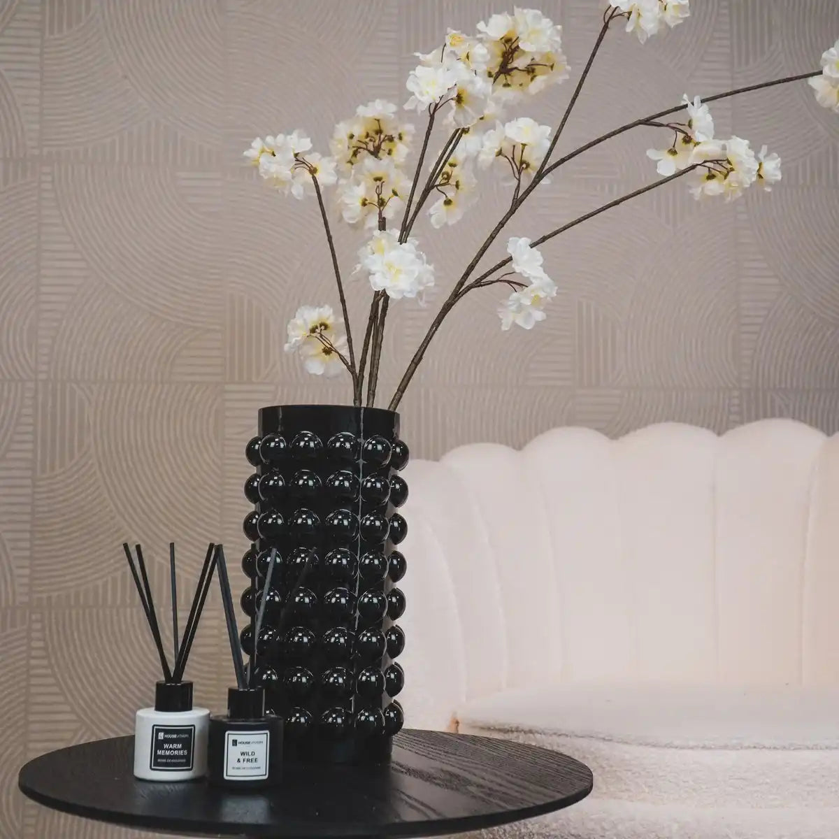 Vase - Bubbles - Glas - Schwarz - 13x26,5cm - HomeDesign Knaus