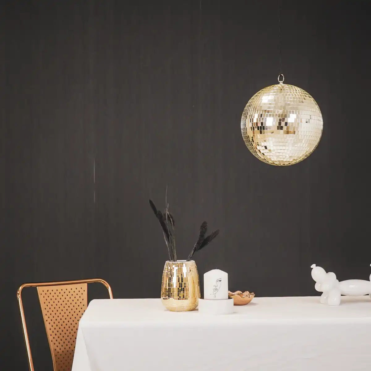 Vase - Disco - Glas - Gold - 12x12x15cm - HomeDesign Knaus