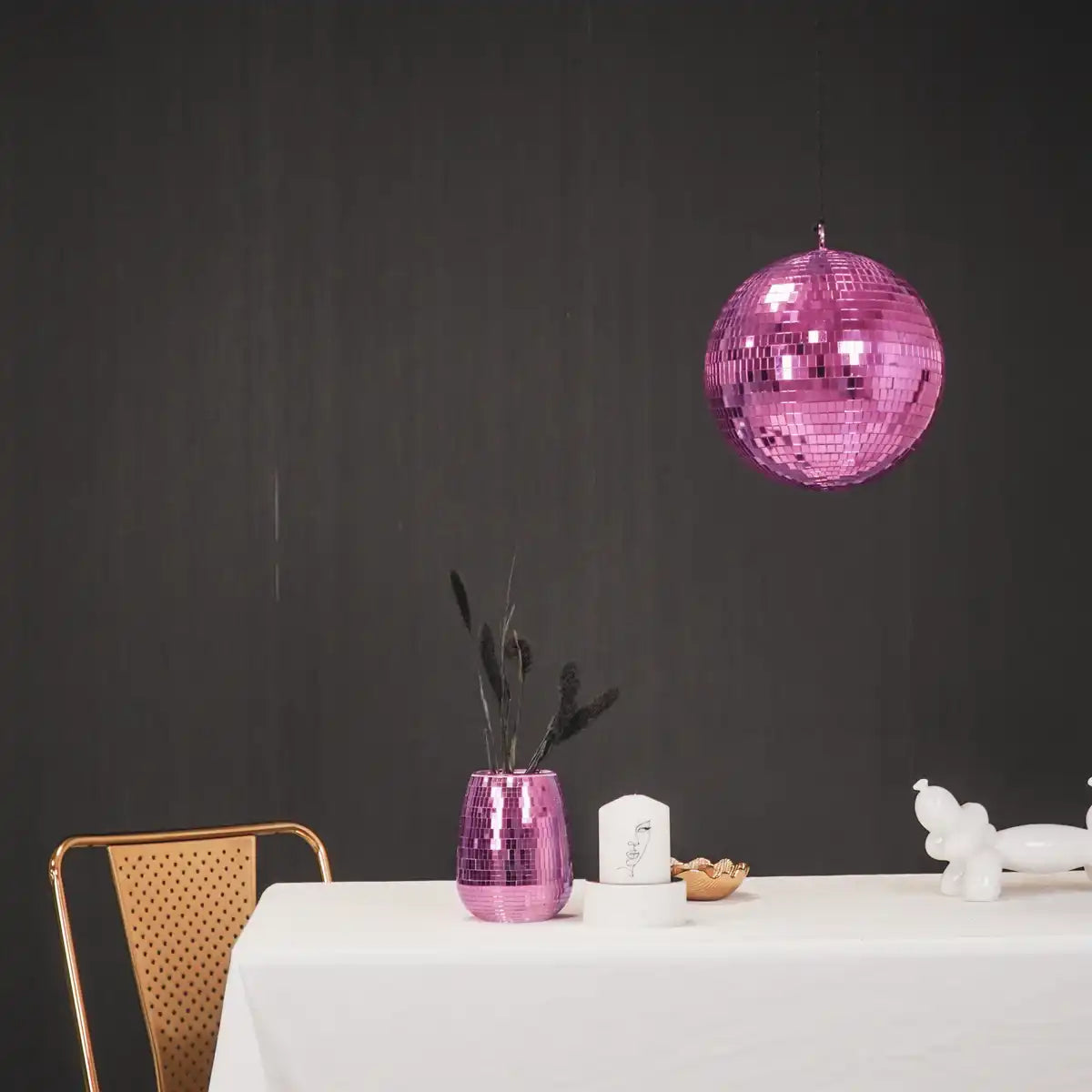 Vase - Disco - Glas - Rosa - 12x12x15cm - HomeDesign Knaus