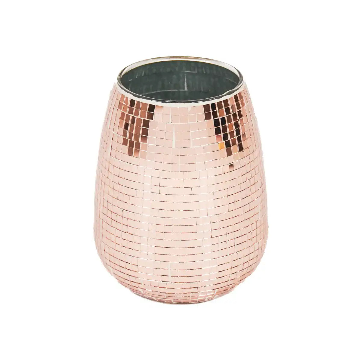 Vase - Disco - Glas - Roségold - 12x12x15cm - HomeDesign Knaus