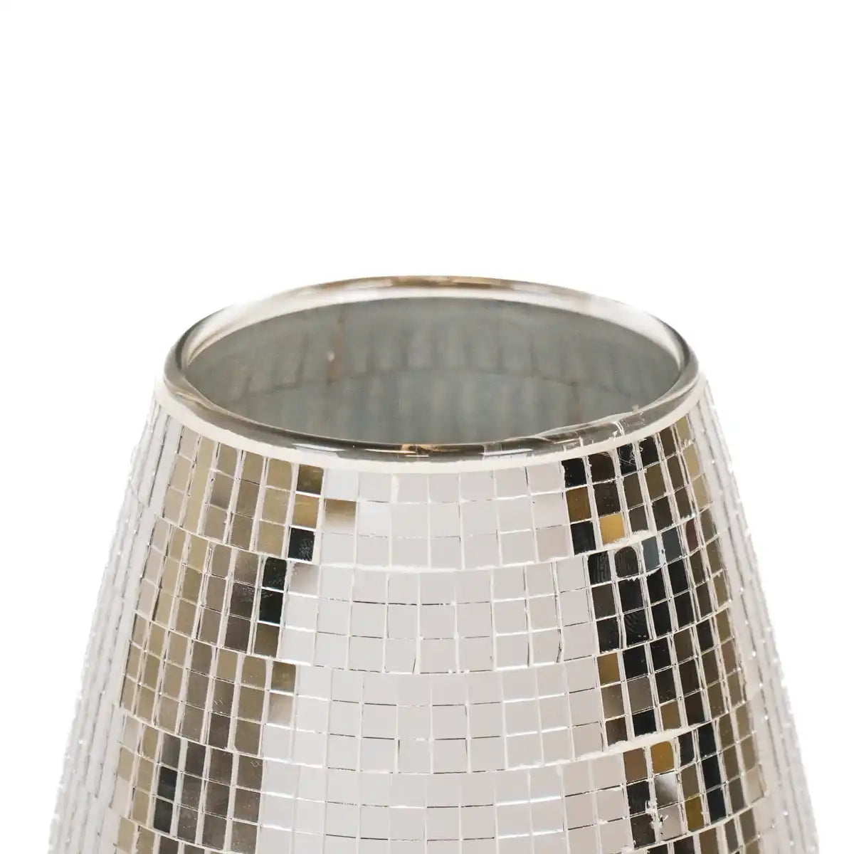 Vase - Disco - Glas - Silber - 12,5x12,5x30cm - HomeDesign Knaus