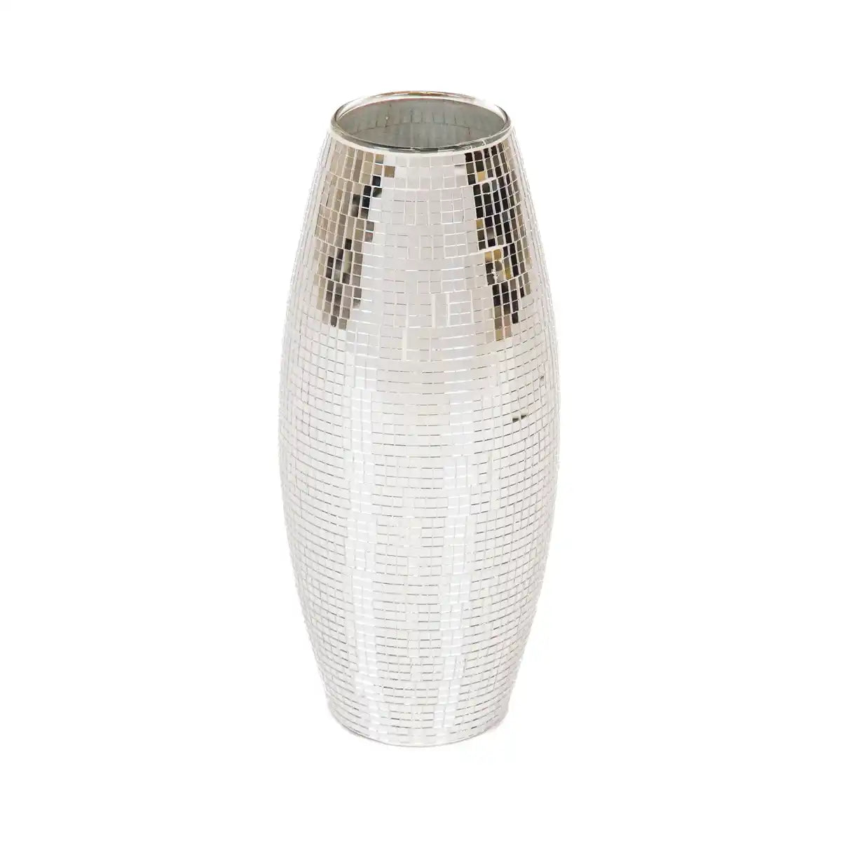 Vase - Disco - Glas - Silber - 12,5x12,5x30cm - HomeDesign Knaus