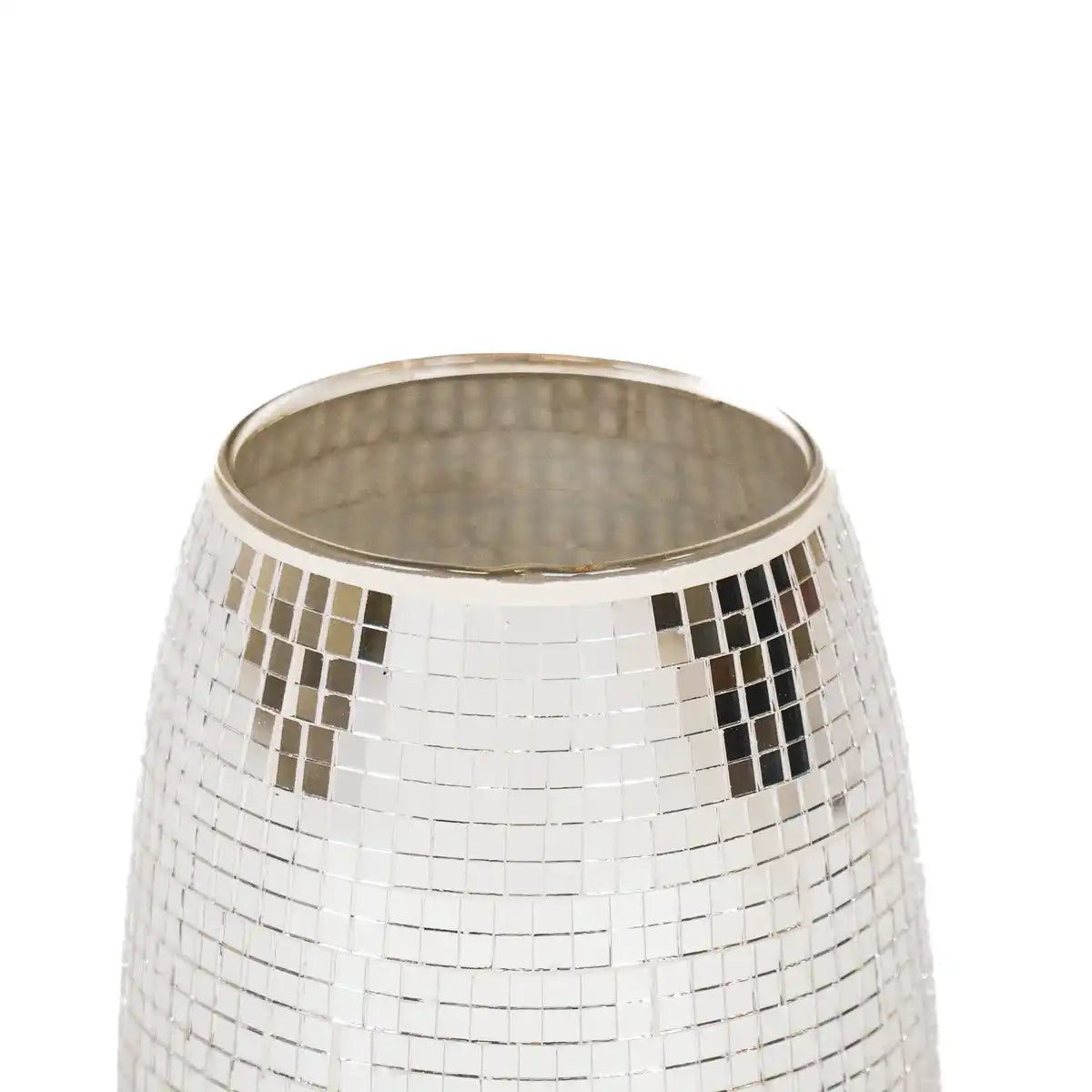 Vase - Disco - Glas - Silber - 12x12x15cm - HomeDesign Knaus