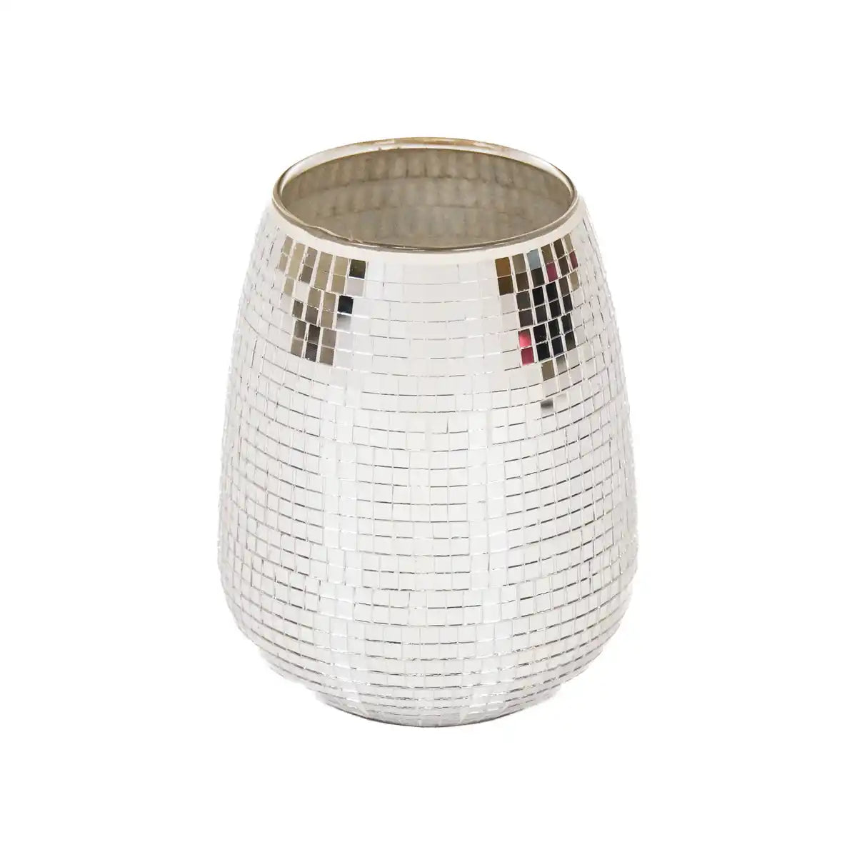 Vase - Disco - Glas - Silber - 12x12x15cm - HomeDesign Knaus