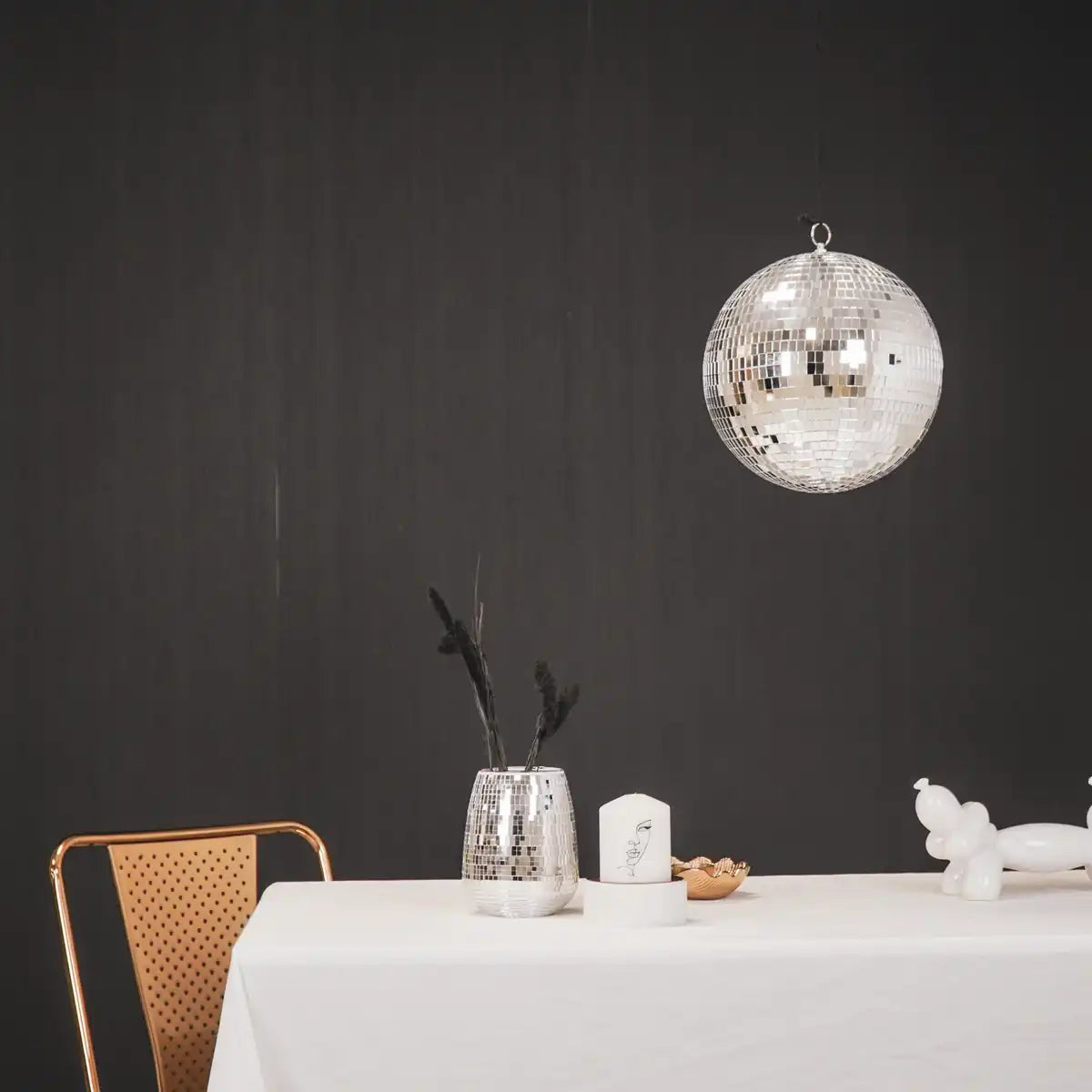 Vase - Disco - Glas - Silber - 12x12x15cm - HomeDesign Knaus