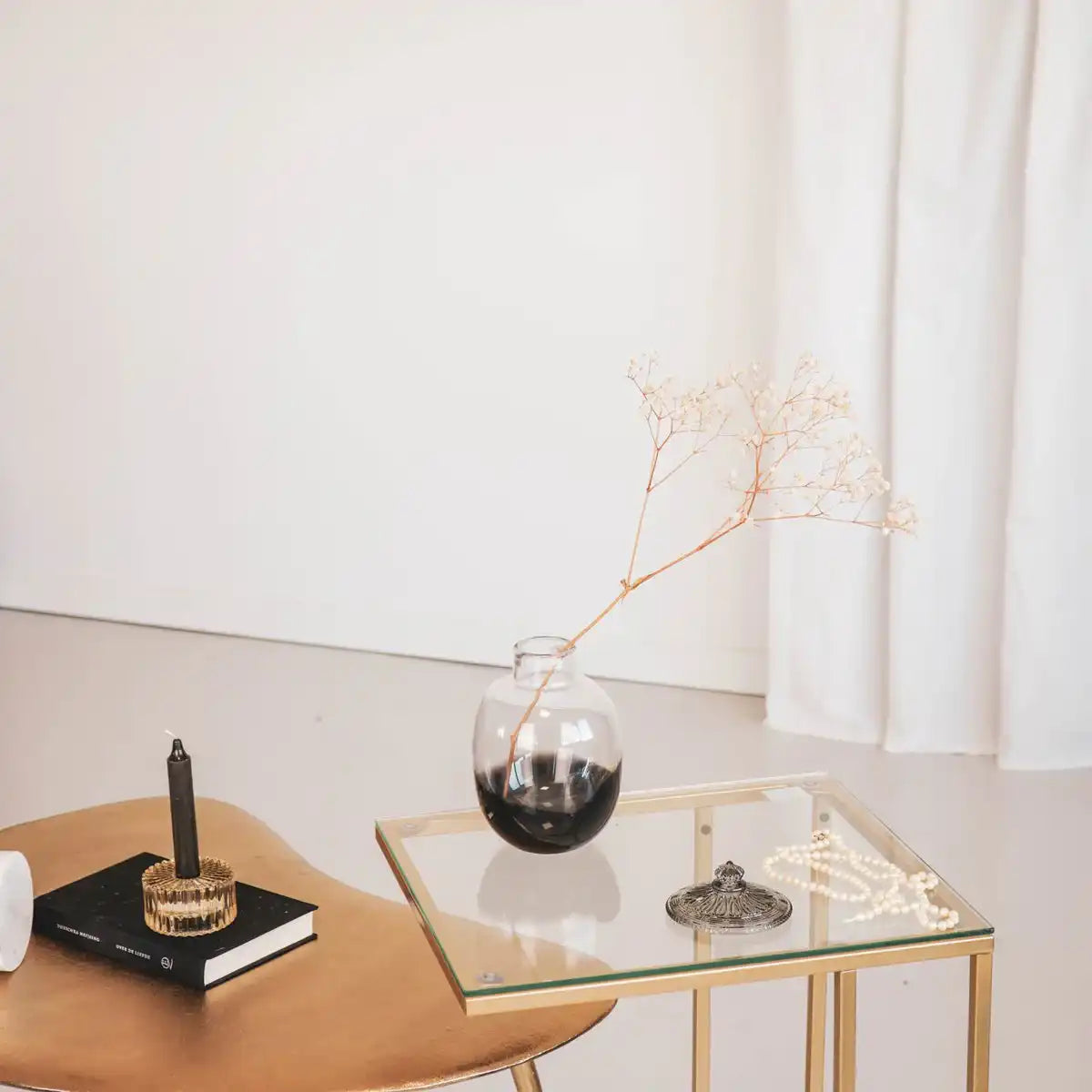 Vase - Glas - Dipdye - Klar/Braun - 12x16cm - HomeDesign Knaus