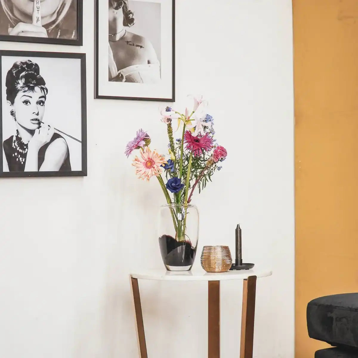 Vase - Glas - Dipdye - Klar/Braun - 15x22cm - HomeDesign Knaus