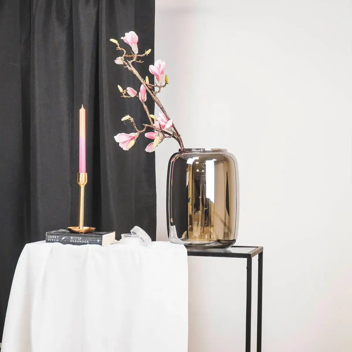 Vase - Groß - Glas - Grau - 25x35cm - HomeDesign Knaus