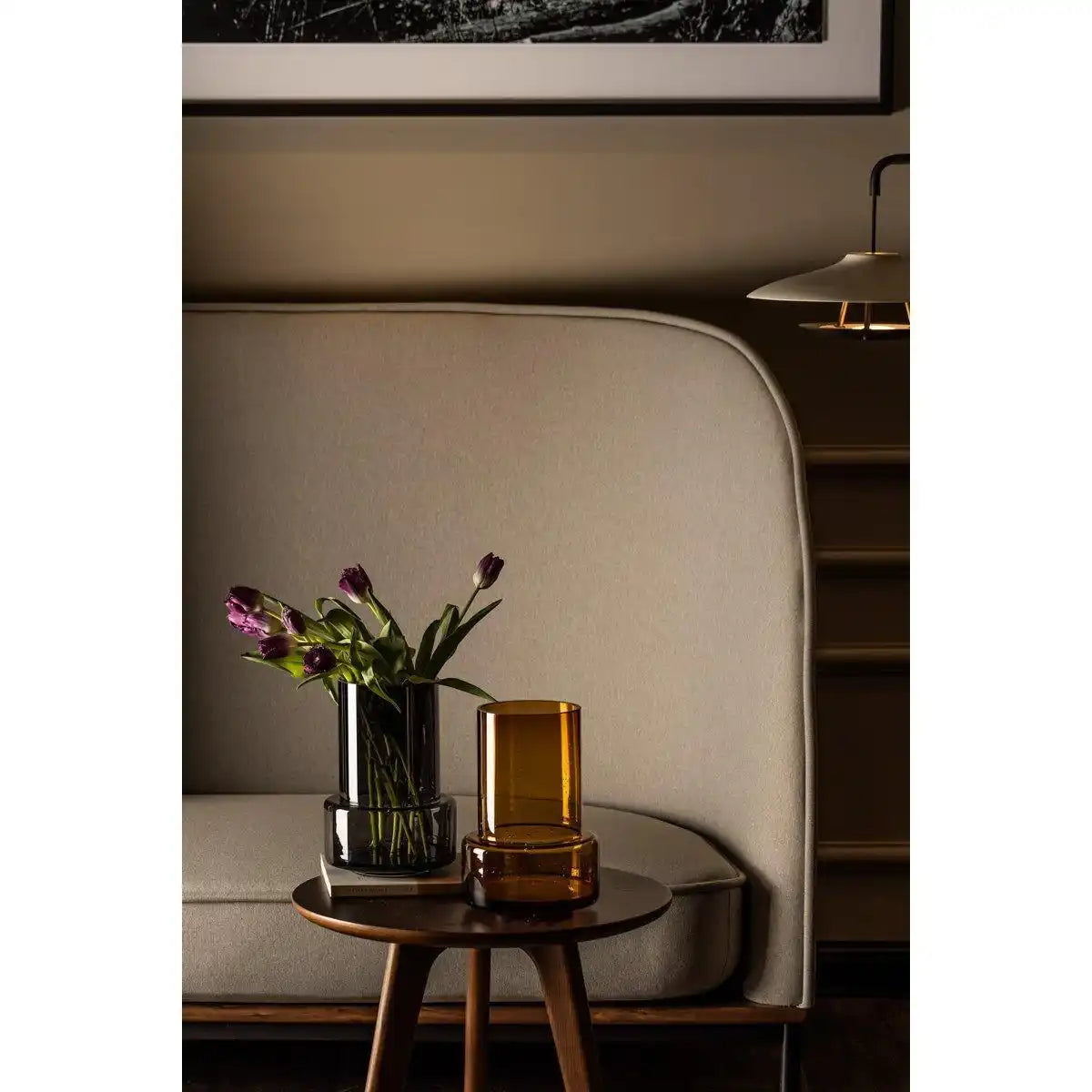 Vase im modernen Retro-Design, tiefgraue Farbe, TYLER12GR - HomeDesign Knaus