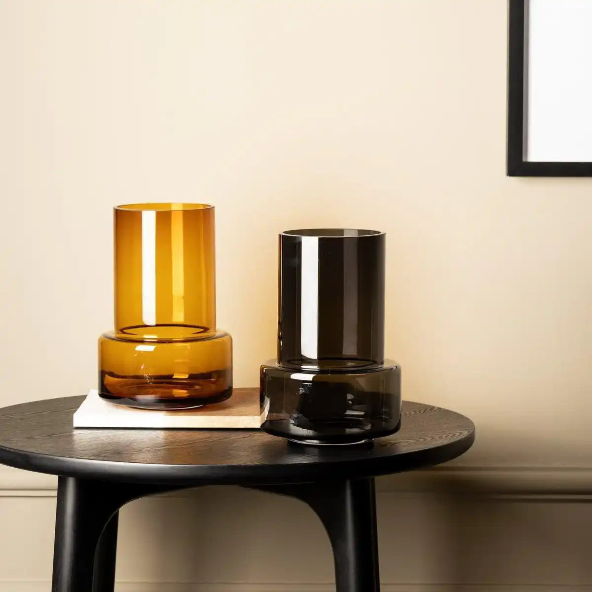 Vase im modernen Retro-Design, tiefgraue Farbe, TYLER12GR - HomeDesign Knaus