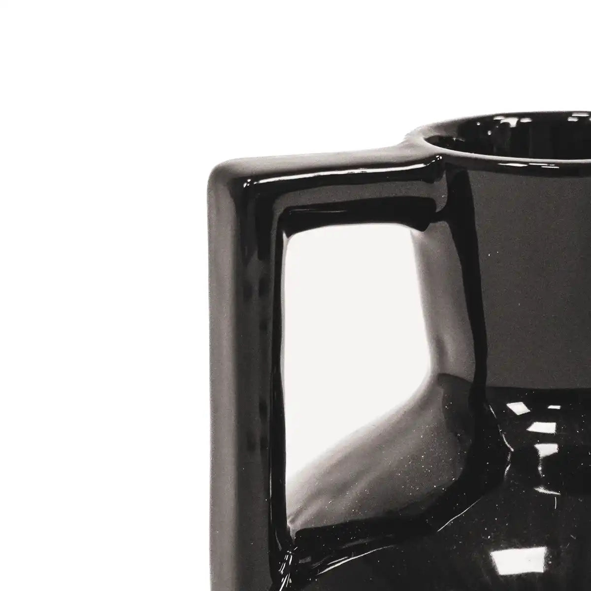 Vase - Kettlebell - Keramik - Schwarz - 14,5x14,5x18,5cm - HomeDesign Knaus