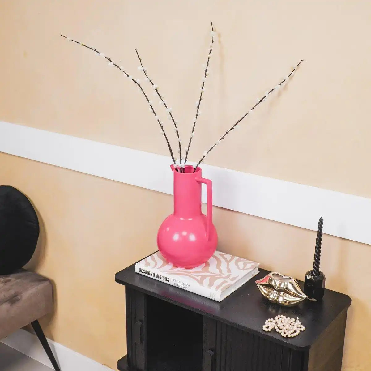 Vase - Krug - Keramik - Neonrosa - 17,5x17,5x27,5cm - HomeDesign Knaus