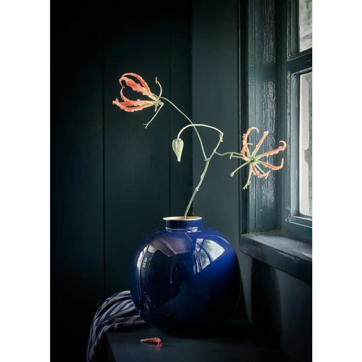 Vase Metall Blau 23cm - HomeDesign Knaus