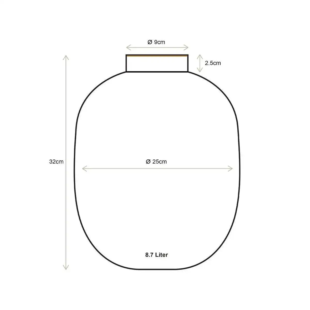 Vase Metall Grün 32cm - HomeDesign Knaus