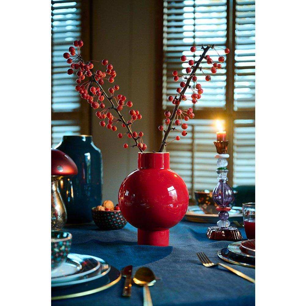 Vase Metall klein rot 18x24cm - HomeDesign Knaus