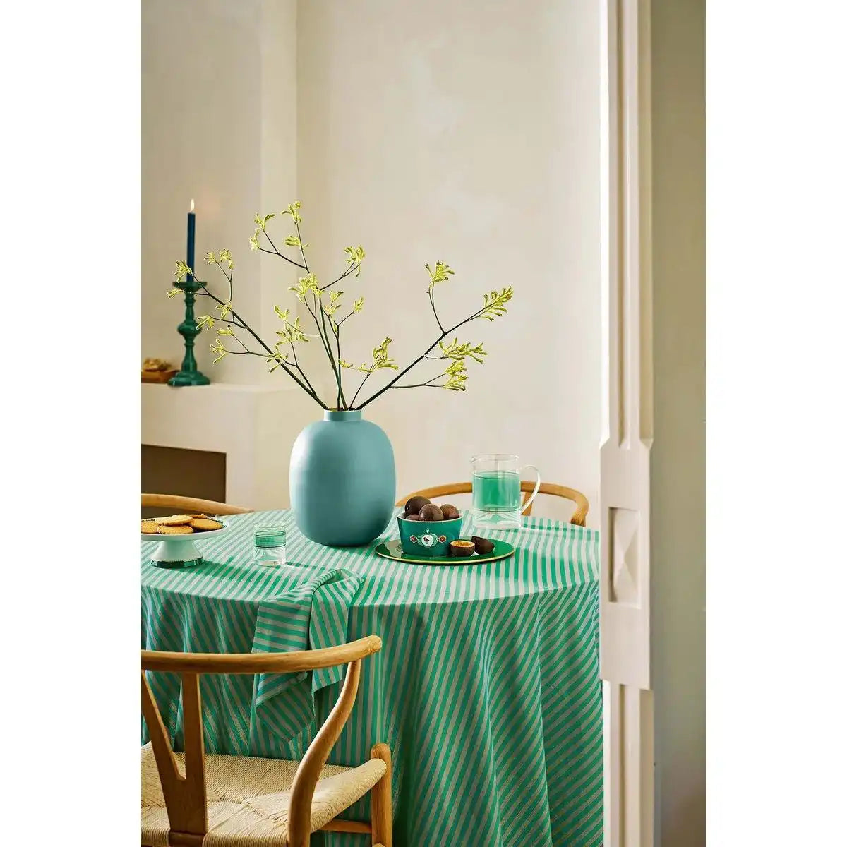 Vase Metall Matt Hellblau 32cm - HomeDesign Knaus