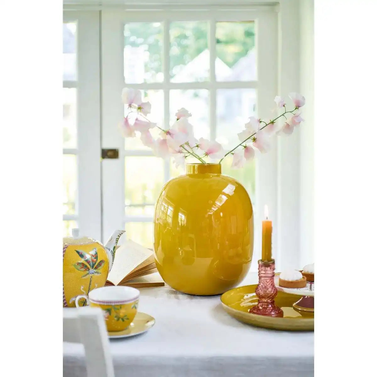 Vase Metall Ocker 32cm - HomeDesign Knaus
