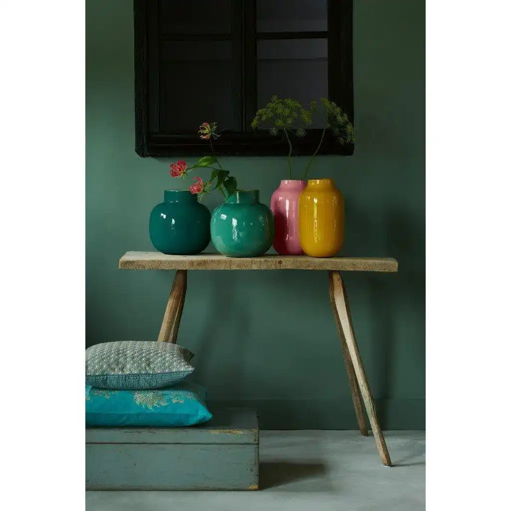 Vase Metall Oval Gelb 30cm - HomeDesign Knaus