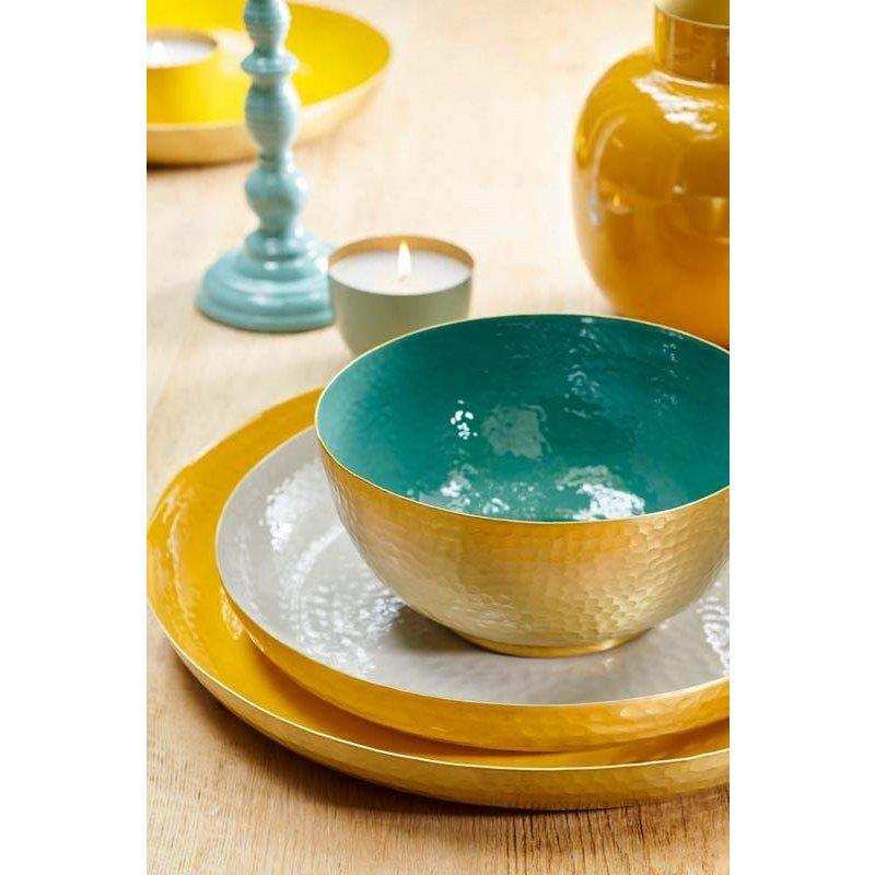 Vase Metall Oval Gelb 30cm - HomeDesign Knaus