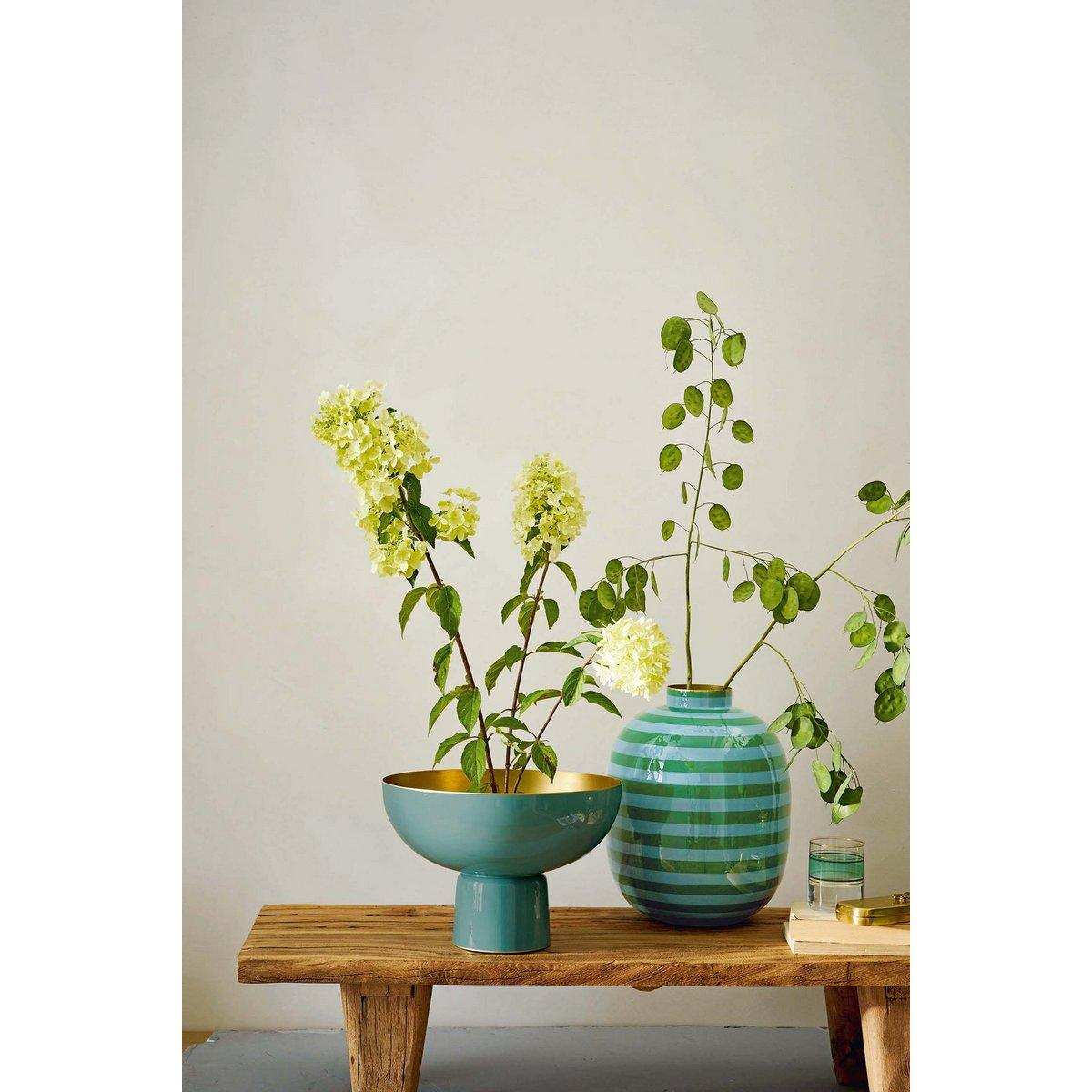 Vase Metallstreifen Grün 32cm - HomeDesign Knaus