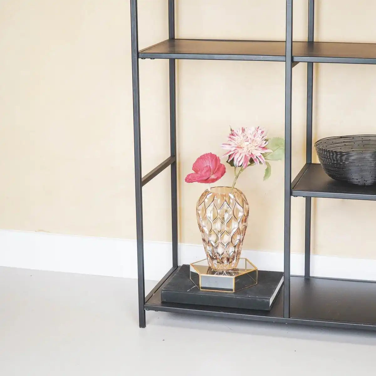 Vase - Muster - Glas - Bernstein - 12x22cm - HomeDesign Knaus