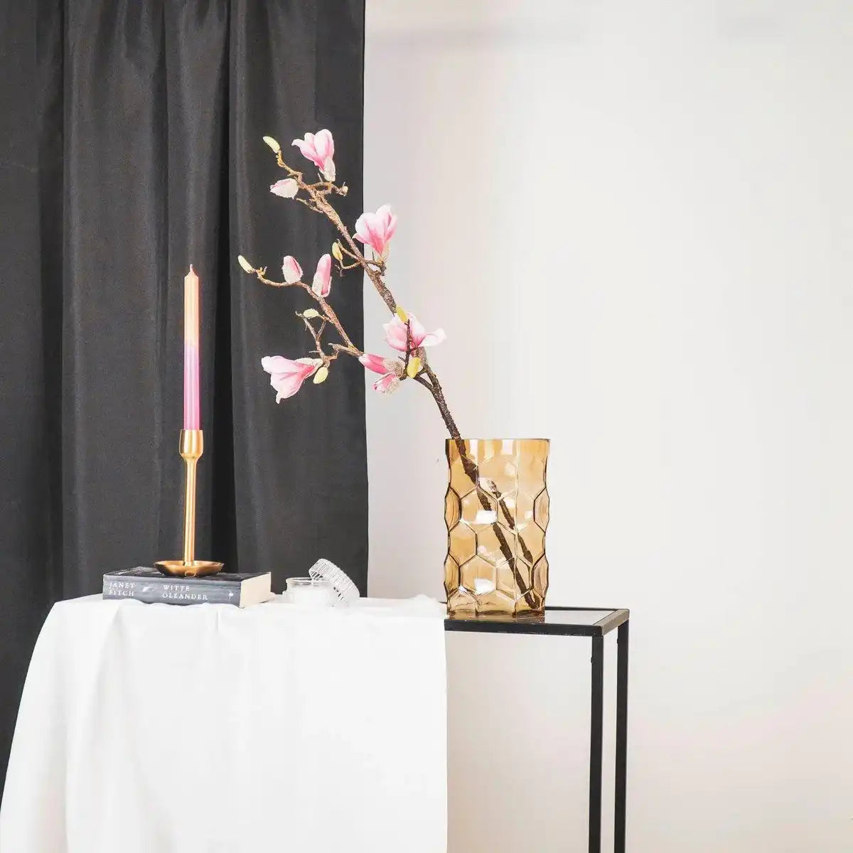 Vase - Muster - Glas - Bernstein - 15x24,5cm - HomeDesign Knaus