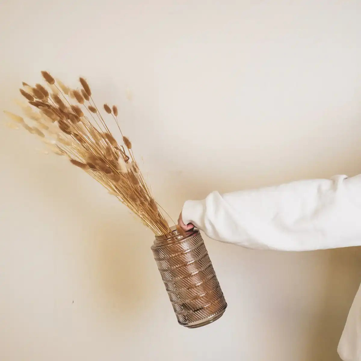 Vase - Muster - Glas - Braun - 12,5x23cm - HomeDesign Knaus