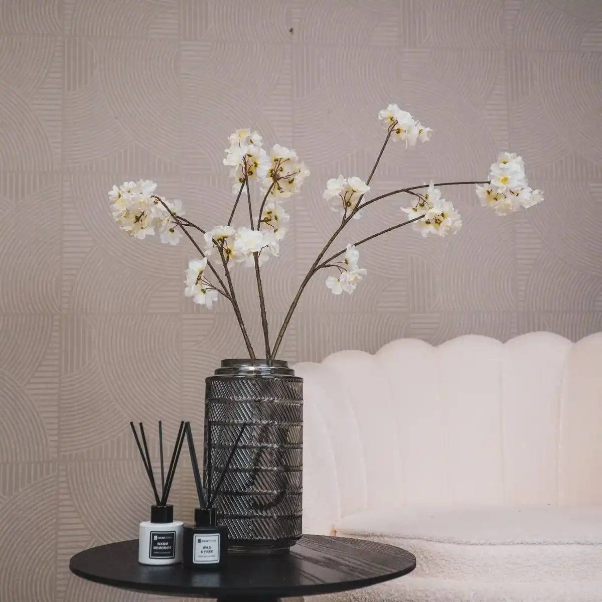 Vase - Muster - Glas - Smokey - 12,5x23cm - HomeDesign Knaus