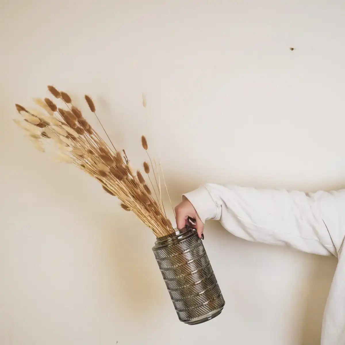 Vase - Muster - Glas - Smokey - 12,5x23cm - HomeDesign Knaus