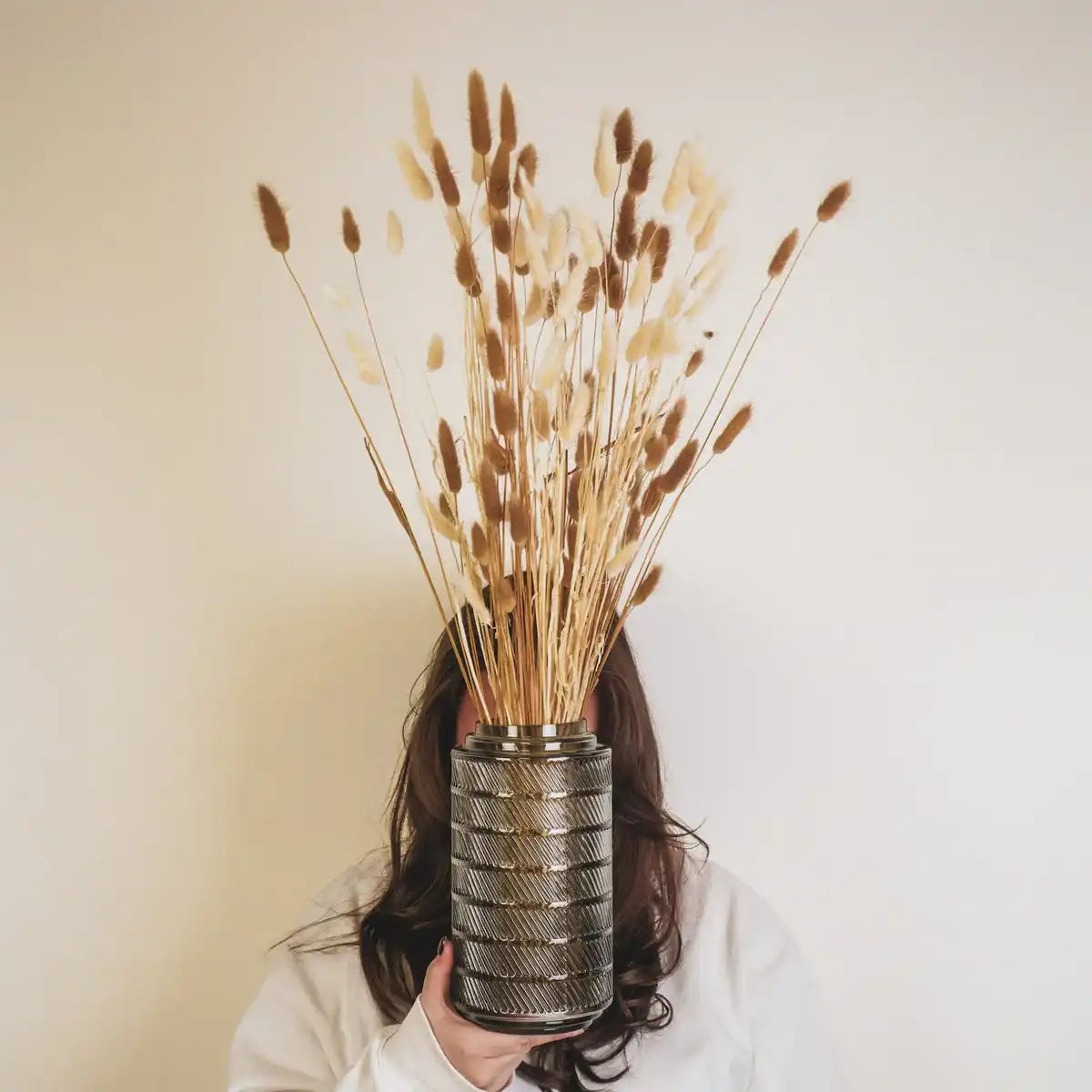 Vase - Muster - Glas - Smokey - 12,5x23cm - HomeDesign Knaus