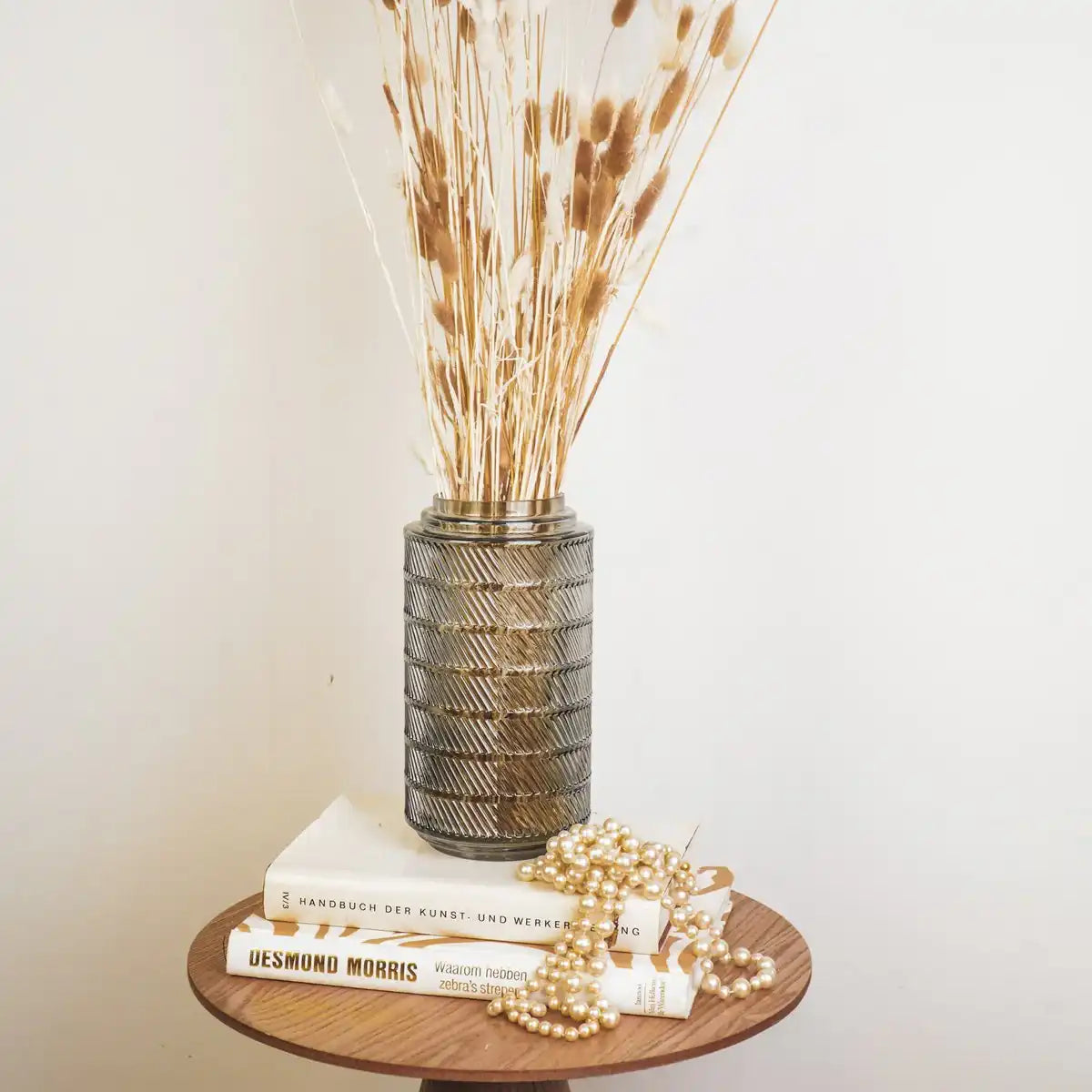 Vase - Muster - Glas - Smokey - 12,5x23cm - HomeDesign Knaus