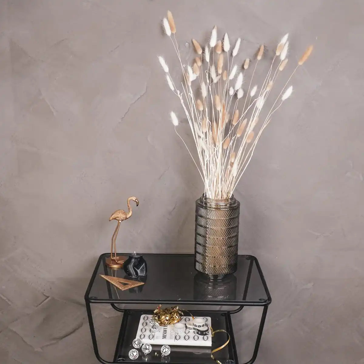 Vase - Muster - Glas - Smokey - 12,5x23cm - HomeDesign Knaus