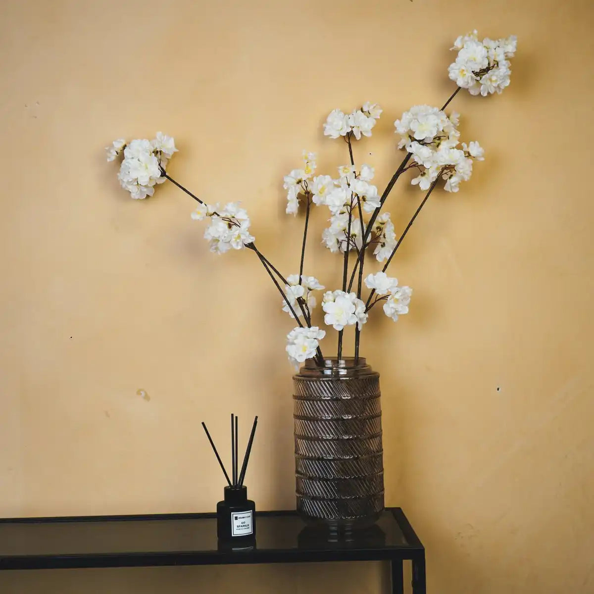 Vase - Muster - Glas - Smokey - 12,5x23cm - HomeDesign Knaus