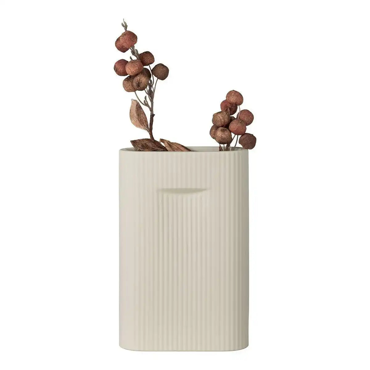 Vase - Vase aus Keramik, grau, 16,5x6,5x26 cm - HomeDesign Knaus