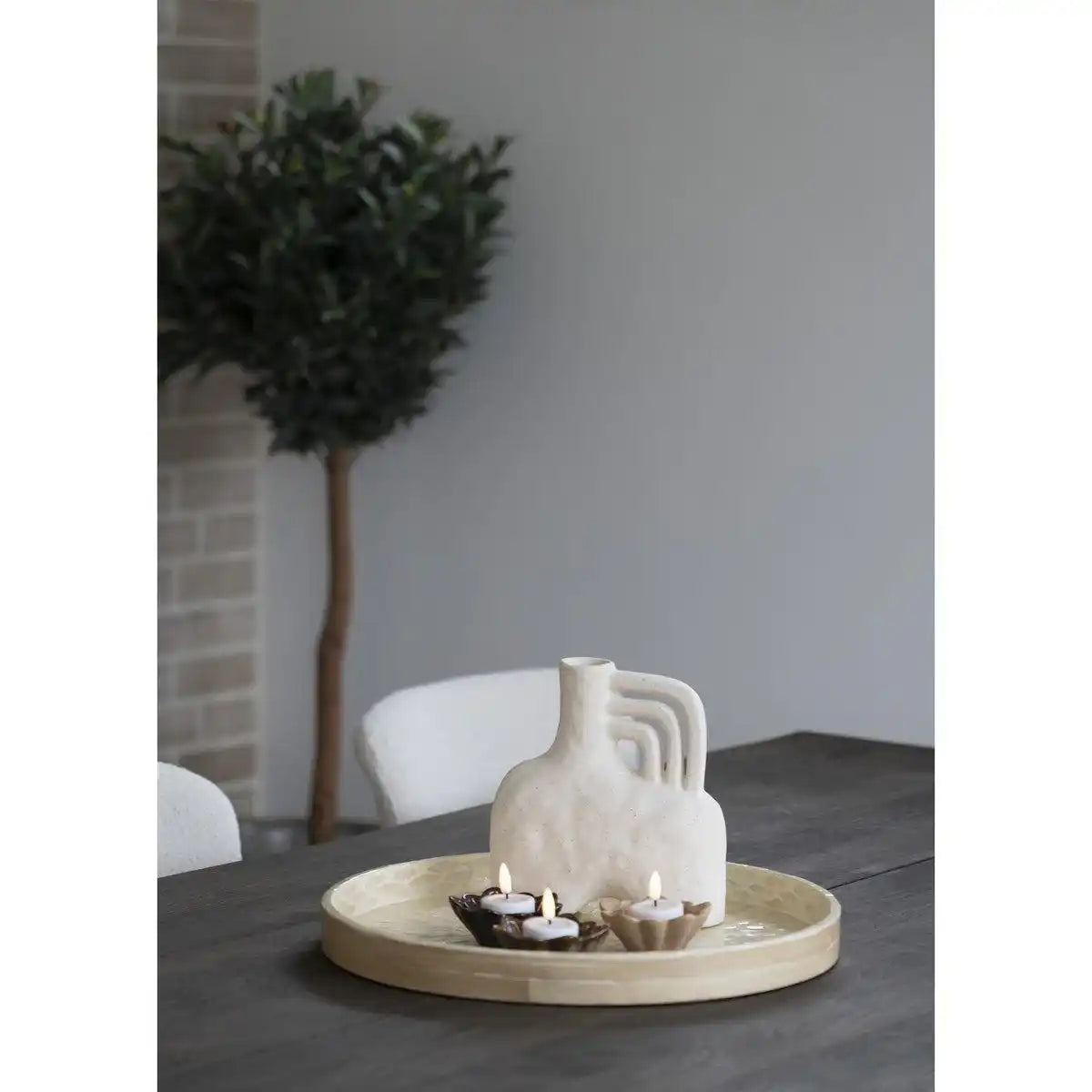 Vase - Vase, Keramik, beige, 18,5x8x19,5 cm - HomeDesign Knaus