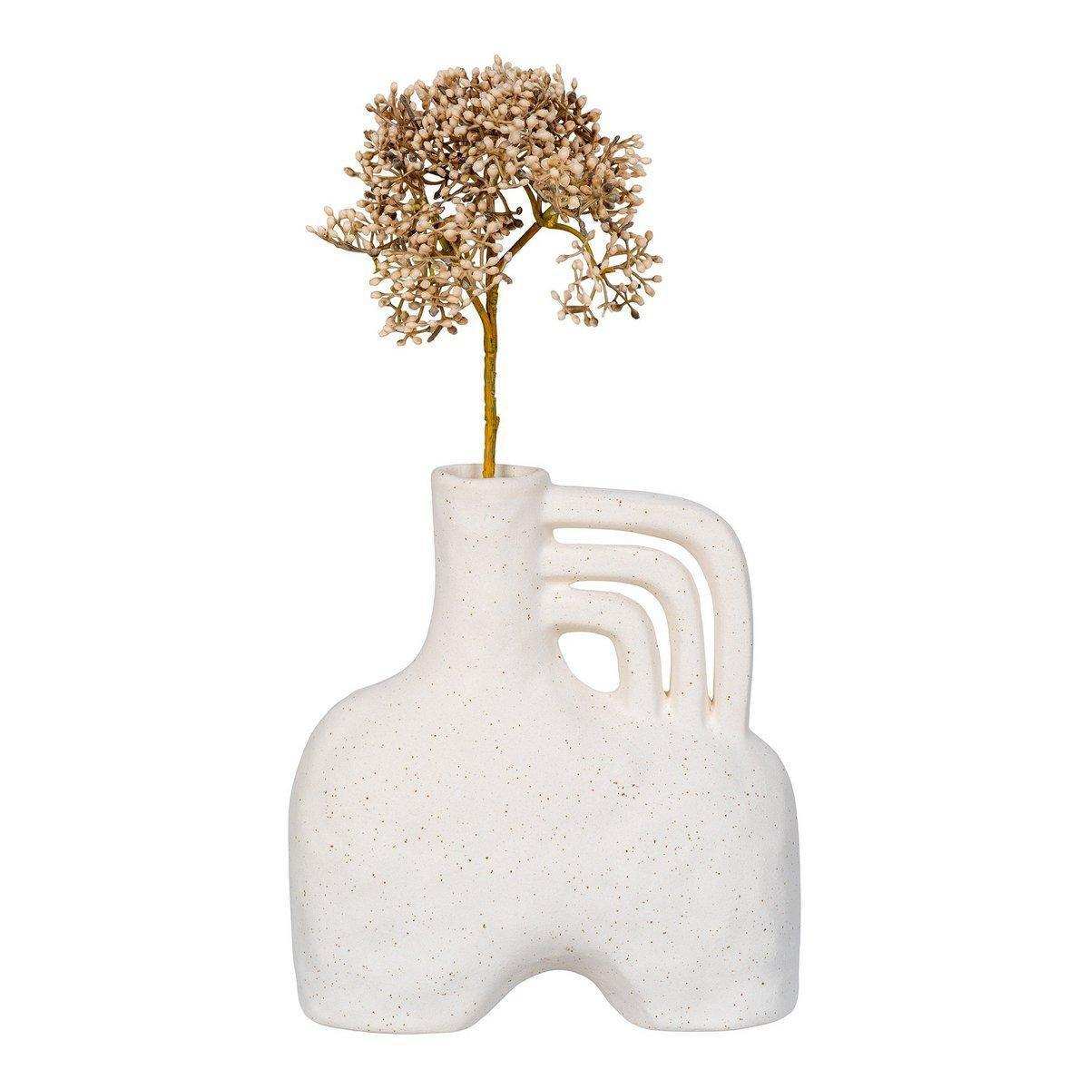 Vase - Vase, Keramik, beige, 18,5x8x19,5 cm - HomeDesign Knaus