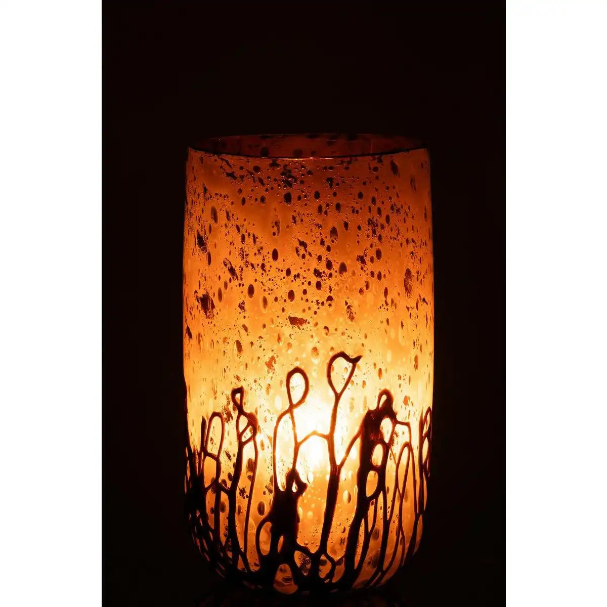 Vase/Kerzenständer „Petra“, Glas, Braun/Weiß - HomeDesign Knaus