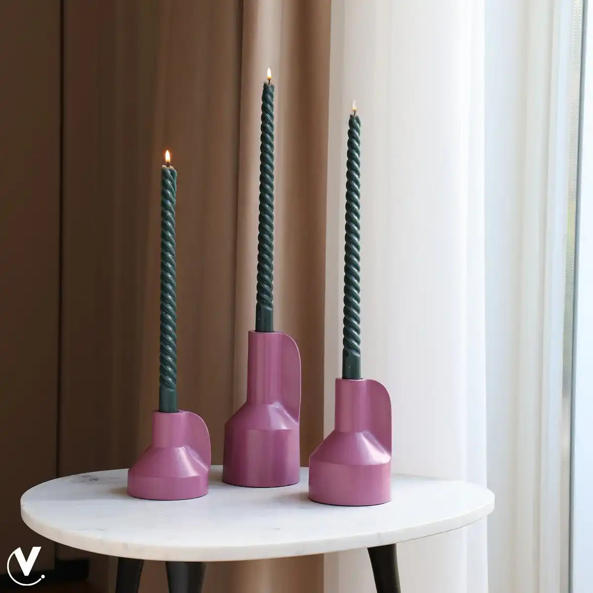 Vasen-Set „Alota“ Lila – 3er-Set (Höhe 17 cm, Ø 9 cm) - HomeDesign Knaus