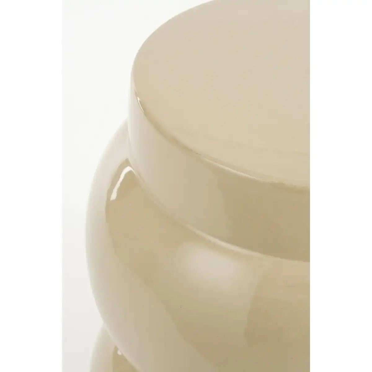 Vendi Beistelltisch – H40 x Ø35 cm – Keramik – Creme - HomeDesign Knaus