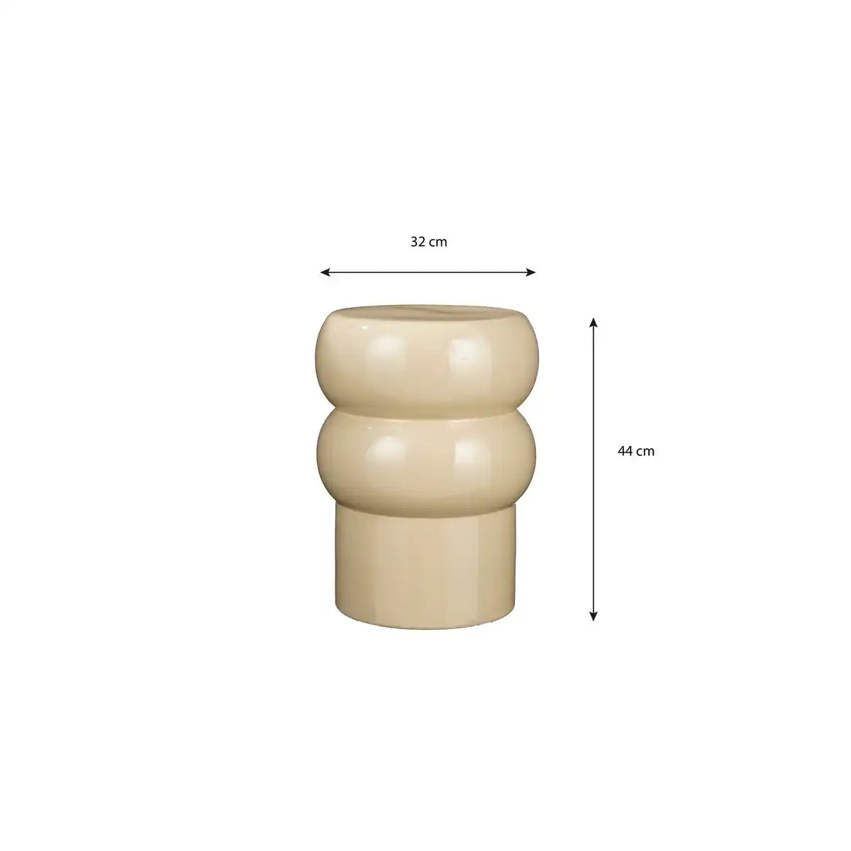 Vendi Beistelltisch – H44 x Ø32 cm – Keramik – Creme - HomeDesign Knaus