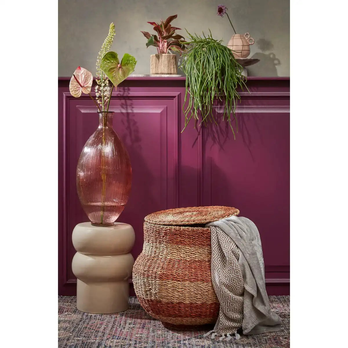 Vendi Beistelltisch – H44 x Ø32 cm – Keramik – Creme - HomeDesign Knaus