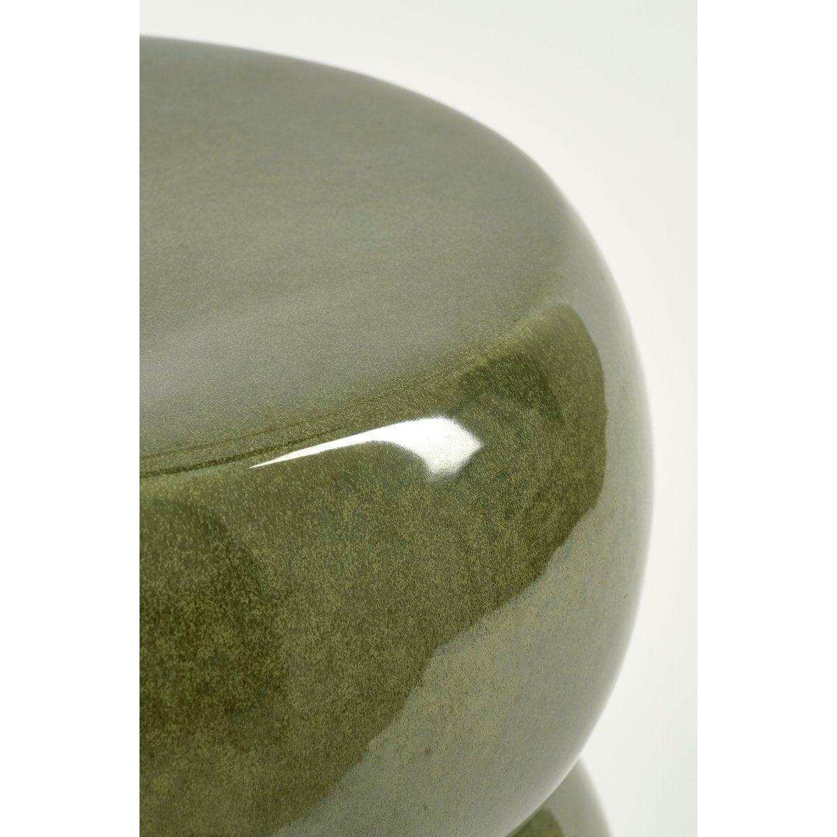 Vendi Beistelltisch – H44 x Ø32 cm – Keramik – Dunkelgrün - HomeDesign Knaus