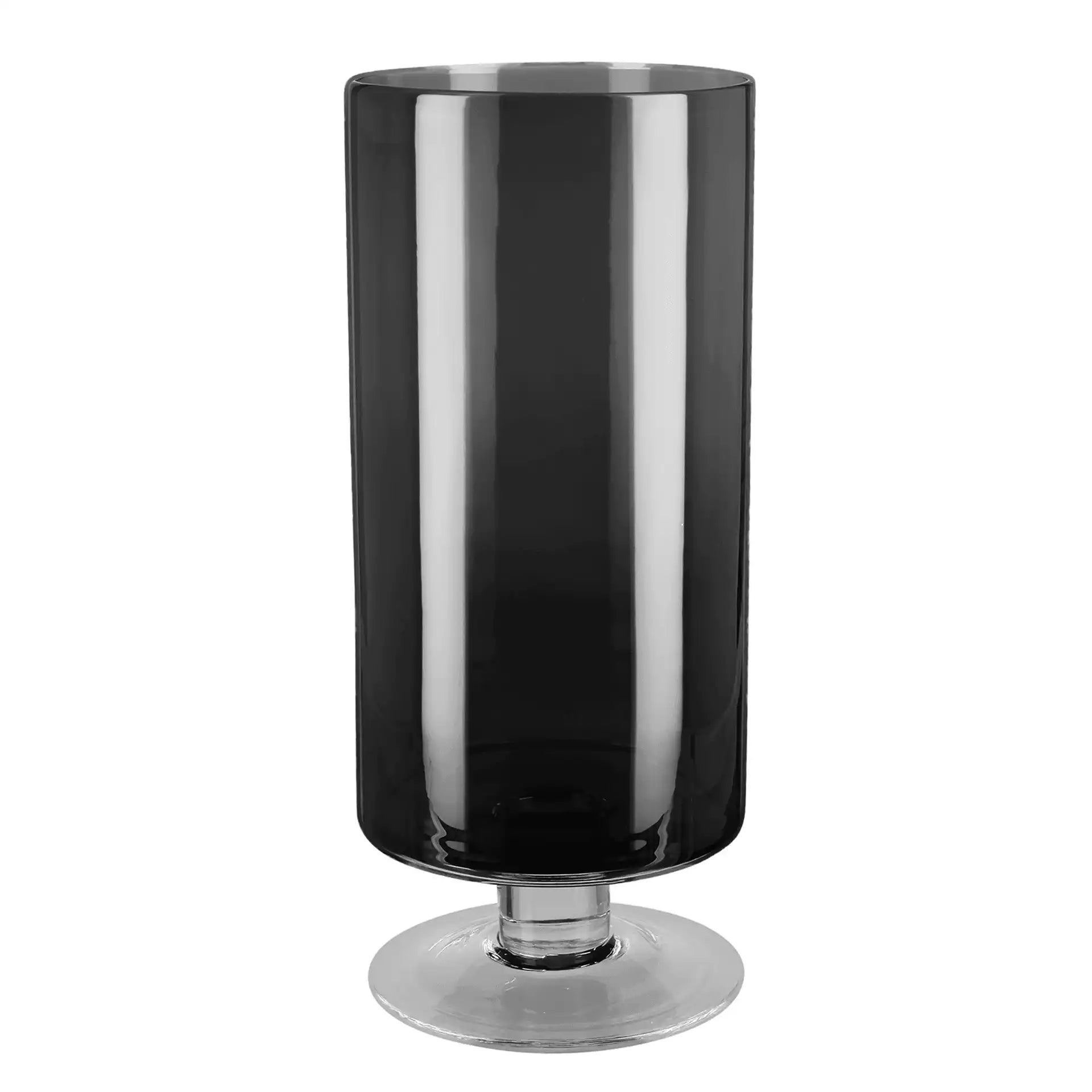 Viana Vase Windlicht Bodenvase Handarbeit Mundgeblasen Schwarz - HomeDesign Knaus