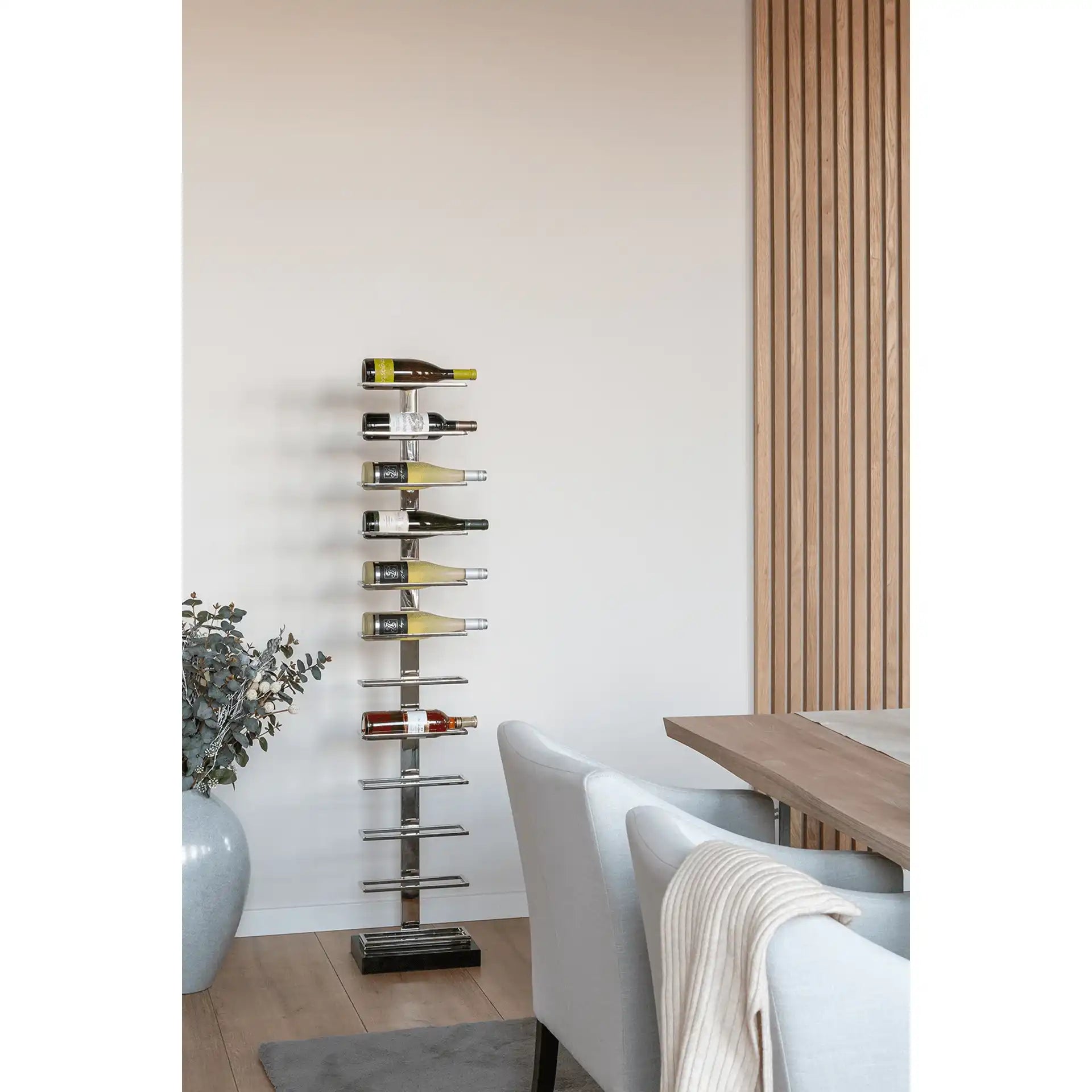 Vinolo Weinständer Weinregal Chrom Handarbeit mit Mamor Ständer - HomeDesign Knaus
