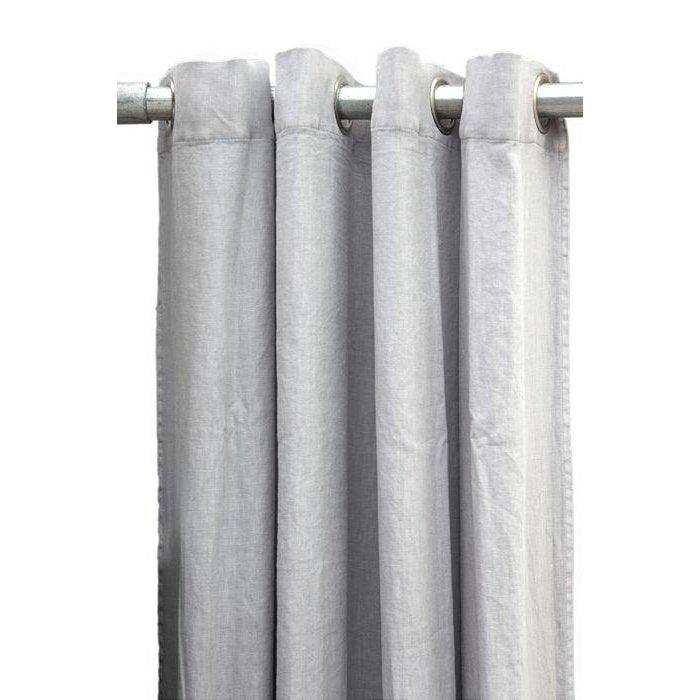 Vintage Leinenvorhang Denise altblau 140x290 - HomeDesign Knaus