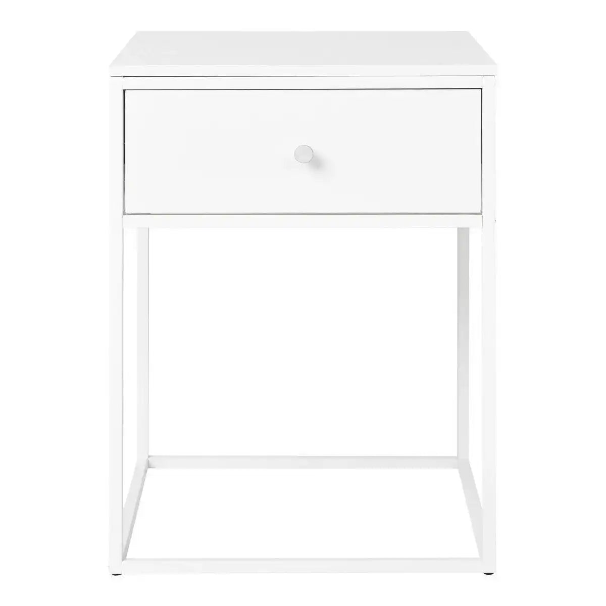 Vita Beistelltisch – weiß, Stahl, 40 x 40 x 55 cm - HomeDesign Knaus