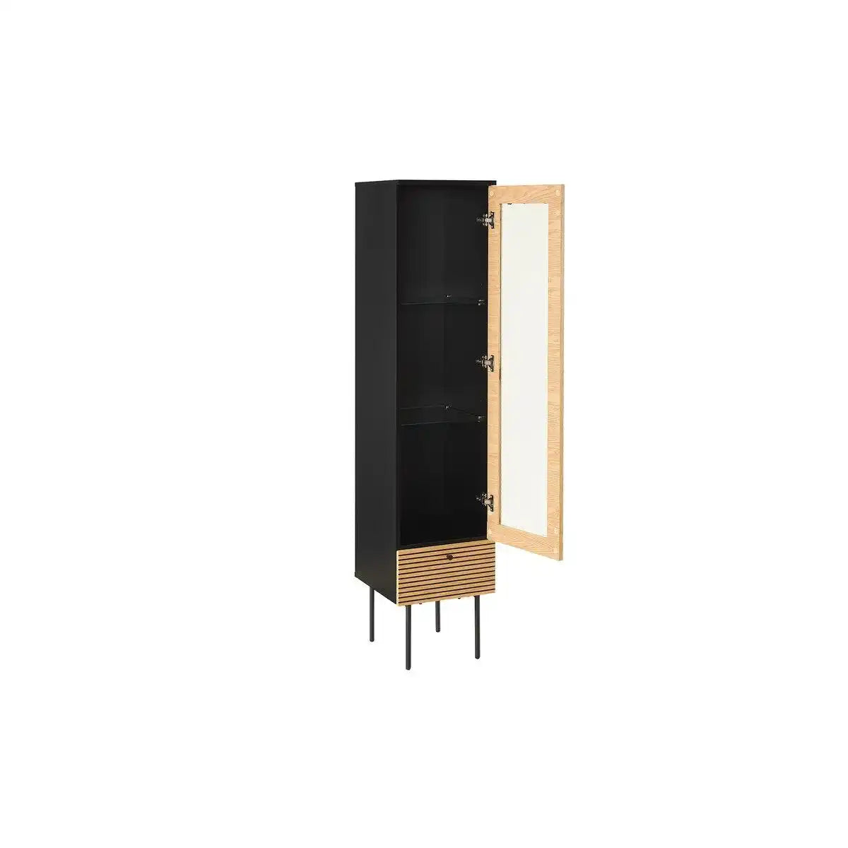 Vitrine 1-türig Eiche Echtholzfurnier - HomeDesign Knaus