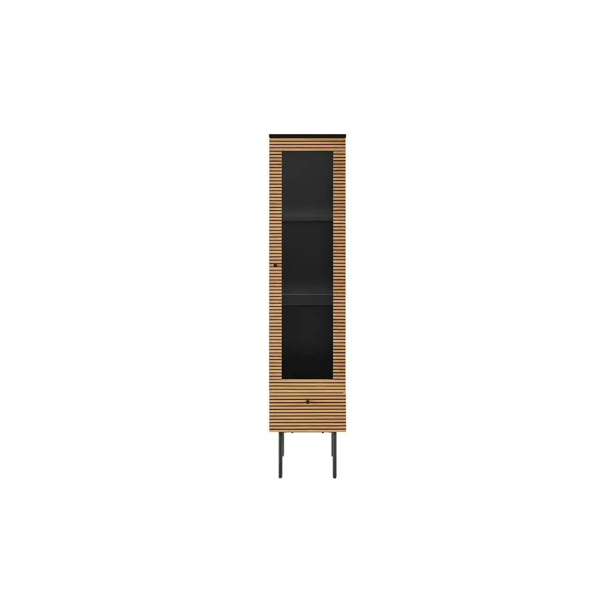Vitrine 1-türig Eiche Echtholzfurnier - HomeDesign Knaus