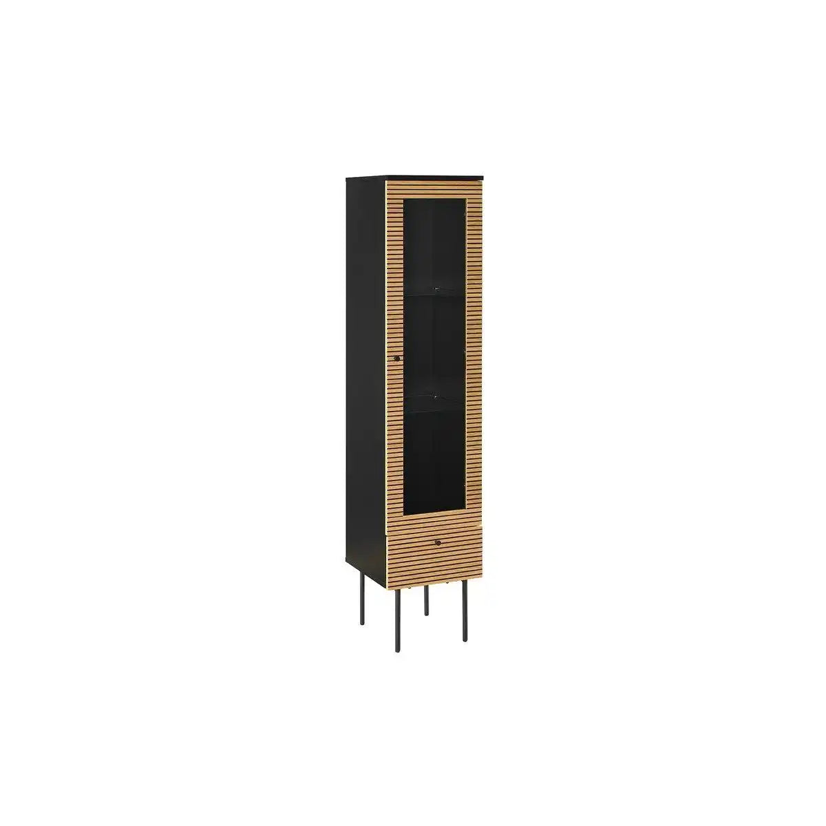 Vitrine 1-türig Eiche Echtholzfurnier - HomeDesign Knaus