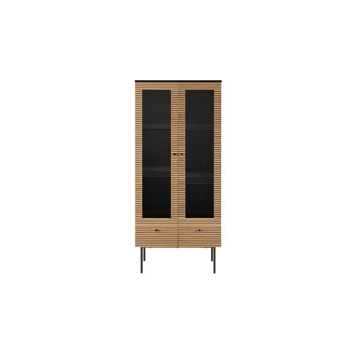 Vitrine 2-türig Eiche Echtholzfurnier - HomeDesign Knaus